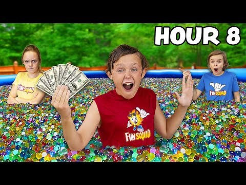 Last to Leave the GIANT Orbeez Pool Wins $$$!!