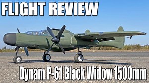 SEE FULL REVIEW► https://youtu.be/JrHdgdIPdOw My review of the Dynam P-61 from Bitgo Hobby is posted! (https://bit.ly/DymP61). In true Dynam fashion, this is an extremely forgiving flying warbird to fly that looks pretty wicked in the air. Power is from a 4s 4000 which provides extremely long flight times and the model maneuvers and flies well with that. There were a couple things that I noted in assembly which I talk through in the review. The P-61 is such a wicked shape in flight and this one 