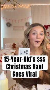 15-Year-Old’s $$$ Christmas Haul Goes Viral #shorts #teeninfluencer #christmashaul
