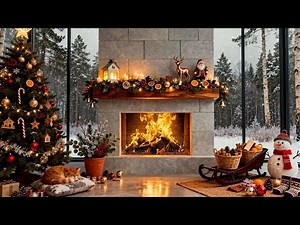 🎄 Cozy Christmas Fireplace in 4K — Snow, Lights, Tree & Pure Holiday Warmth