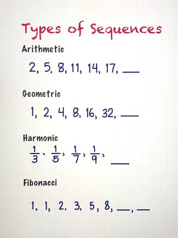 12K views · 682 reactions | NUMBER PATTERNS - Types of Sequences #sequences #math | Math Love | Facebook