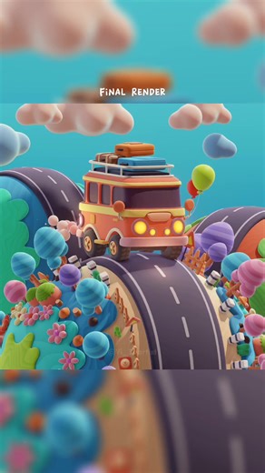 My new Blender project, Hope you enjoy it 😸 #blenderart #3dillustration #3danimation #vi_3dartist #blender3d #animation #cuteart #3dgraphics #3dartwork #foryou