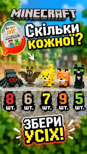 🎮 Count all the Minecraft figures from Kinder Joy! #kinder #unboxing #unboxing