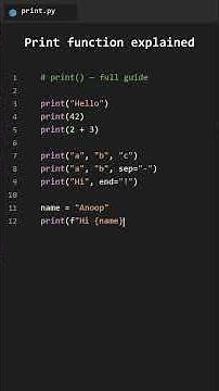 Python Print Function Explained | print() Tutorial for Beginners