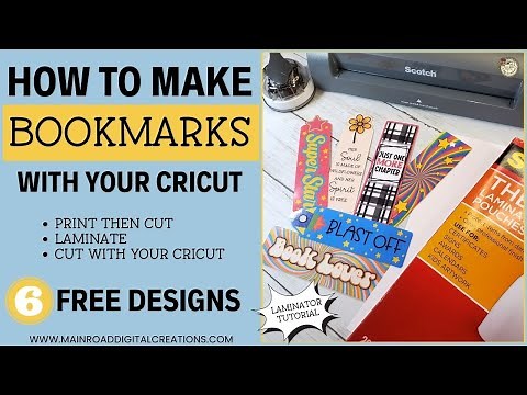 How to Make Bookmarks with Cricut. Print these 6 Free Bookmark designs, Laminate, & Cut with Cricut.