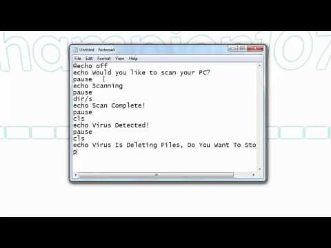 How To Make A Fake Virus (.bat File)
