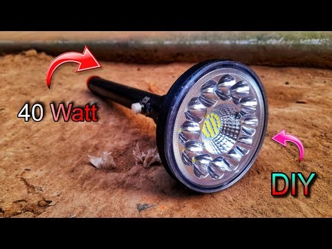 Turn 40 Watt Fog Light into a Powerful Flashlight || DIY Brightest Flashlight || Kisan Torch