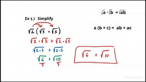 Simplifying a Basic Product Involving Square Roots Using the Distributive Property | Algebra | Study.com