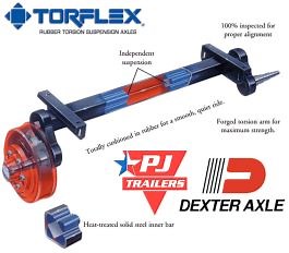 PJ TRAILER Torsion Axle, 94" H.F. / 80" O.B. / 10° Up (7000 lb.) #9283168