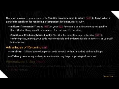 Understanding the null Return in React: When and Why to Use It