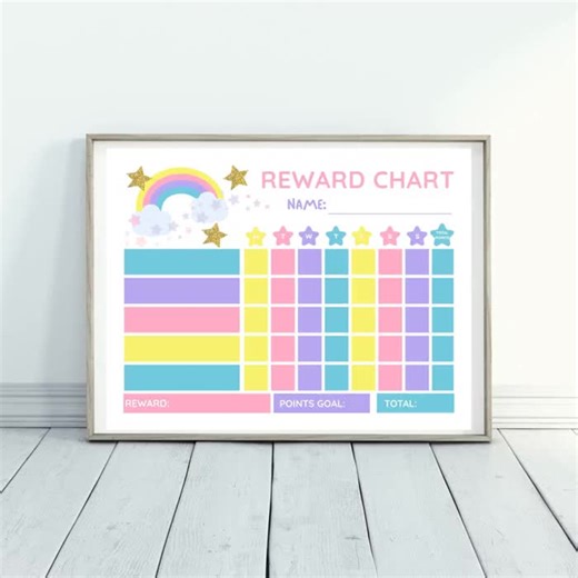 Rainbow Reward Chart for Kids: Printable Behavior & Chore Tracker (PDF) - Etsy