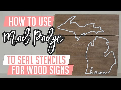 How to Mod Podge stencils for wood signs