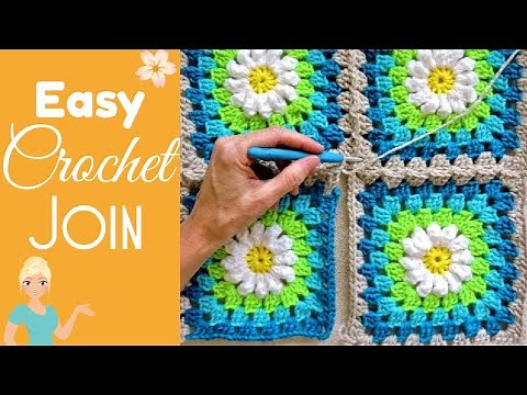 CROCHET How to Join Your Daisy Granny Squares: Easy Join As You Go Method