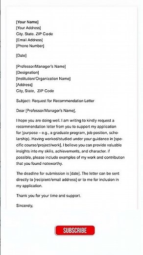 Request for Recommendation Letter – USA Professional Format ✍️📄