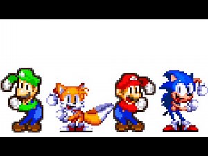 Classic Mario, Luigi, Sonic and Tails Dancing meme