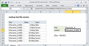 Lookup last file version