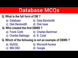 Database MCQs | Database Questions and Answers | Part- 1