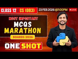 CBSE Class 12 CS Boards 2026 | PYQ + SQP MCQs LIVE | Score 90+ with Smart Revision