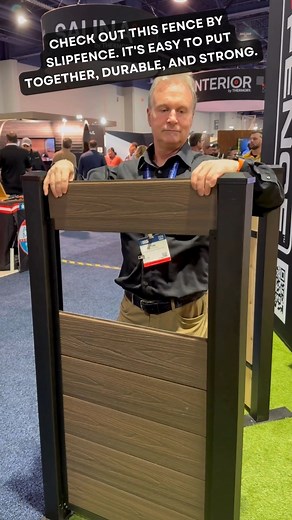 Day 2 at The International Builders' Show (IBS)! This is an awesome horizontal composite fence system by Tahoe Slipfence Page 🙌 | Sherry Holmes