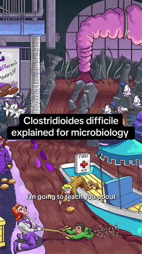 C. diff explained in under 2 minutes. This high-yield breakdown covers what actually matters for exams and clinicals. From gram-positive, spore-forming anaerobes and fecal-oral transmission to pseudomembranous colitis, toxin A and B, antibiotic risk factors, diagnosis, and first-line treatment. Built for medical students, PA students, and NP students who want microbiology to make sense and stick. Watch the full C. diff lesson and more microbiology videos on Sketchy. Now 20% off with code PLAN20 