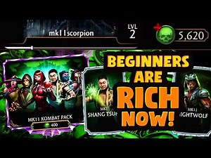 MK Mobile. Beginner FREE PACK is INSANE! Lvl 2 Account MK11 Diamond Pack Opening. LOTS OF Diamonds!