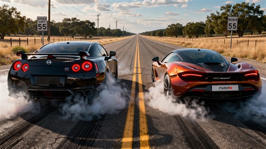 AMS Alpha 9 GT-R vs McLaren 720S drag race