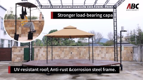 ABCCANOPY Gazebos for Patios 10x10 - Outdoor Steel Frame Gazebo with Mosquito Netting for Lawn Backyard Garden Deck (Dark Gray)