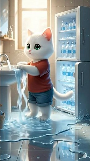 Meow Flooded the House and Turned It Into an Ice Playground! 🐾❄️