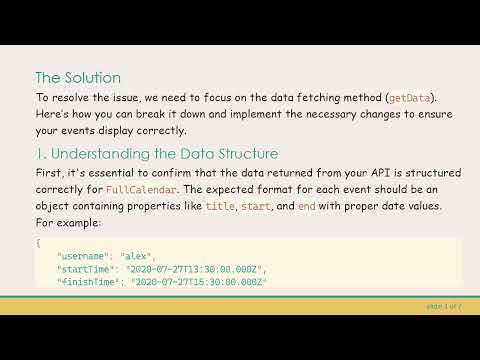 Solving the Issue of FullCalendar Events Not Displaying