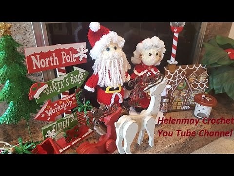 Crochet Mr. and Mrs. Santa Claus Heirloom Dolls Part 1 of 4 DIY video tutorial