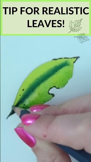 EASY Watercolor Pencils Tip for Realistic Leaves!