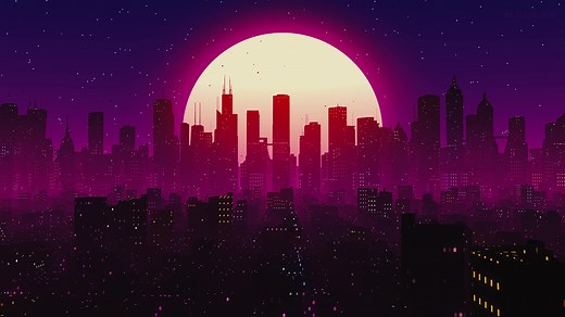 Synthwave City Live Wallpaper - MoeWalls