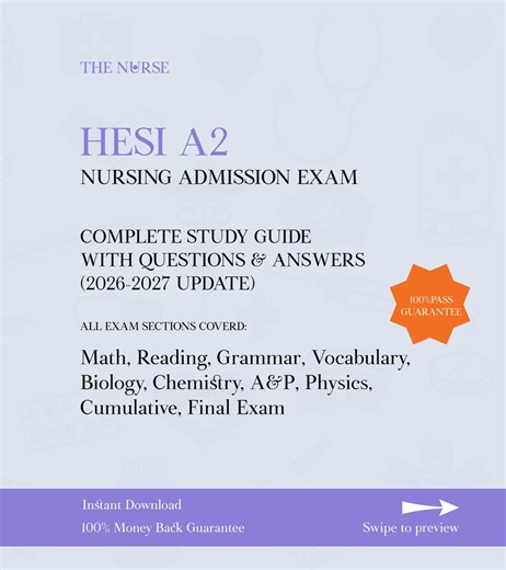 Hesi A2 Nursing Entrance Exam Study Guide: 2025-2026 Update - Etsy