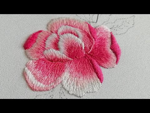 Long and short stitches - How to embroider a flower - beginners tutorials