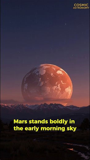 Before sunrise, witness Mars glowing bright in the early morning sky — a perfect moment to see the Red Planet in its full glory. 🪐✨ | Cosmic Astronomy