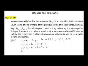Discrete Mathematics - Recurrence Relations with examples