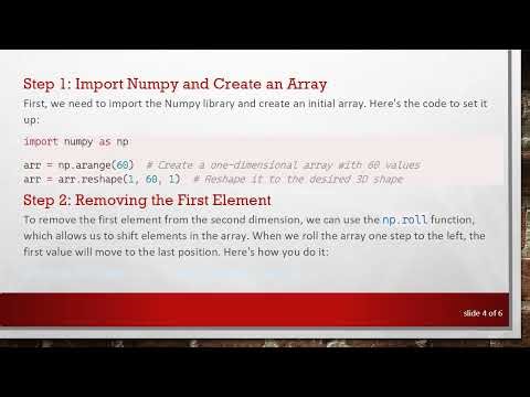 How to Remove and Append Values in a 3D Numpy Array