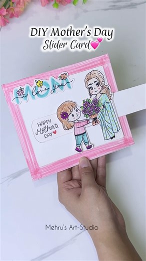 Mother’s Day Slider Card DIY 🌸 #diy #handmade #youtubeshorts #craft #shorts #slidercard