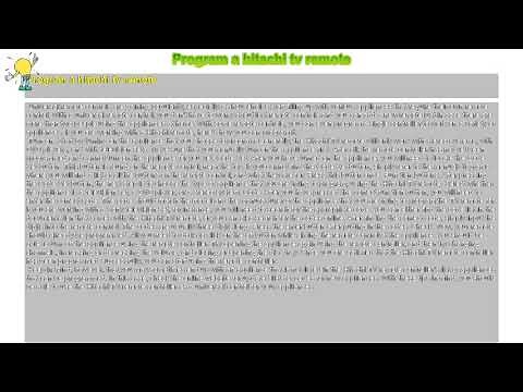 How to : Program a hitachi tv remote