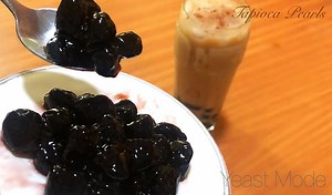 Homemade TAPIOCA PEARLS (Boba Pearls) If you are wondering how these tapioca/boba pearls are made, then here’s how! Tapioca pearl is one of the favorite add-ons on milk tea or boba tea with soft smooth & translucent texture & usually dyed with black color. DIY Tapioca Pearls with simple ingredients ✔️Ingredients 1 cup tapioca starch [128 grams] 1/4 cup brown or raw sugar [50 grams] 1/3 cup water [40 ml] 1 tsp food dye (black) if no black you can blend red green colors 🎛Cooking time: 20 mins. Fo