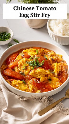 733K views · 300 reactions | 10 minute Chinese Tomato Egg Stir Fry 襤 This EASY 10-minute Chinese tomato egg stir fry features soft, savory scrambled eggs mixed with sweet, tangy tomatoes for the ultimate home cooked comfort food. Tap the link in my bio for to my detailed guided recipe and search “tomato egg” on my website✨ . . . . . #chineserecipes #chinesetomatoegg #easyrecipes #chinesefood #simplerecipes #vegetarianrecipe #vegrecipe #eggrecipes e | Takes Two Eggs | Facebook