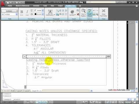 AutoCAD Tutorial - Using MTEXT to create Multiline Text