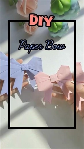 Paper Bow Tutorial🎀| Origami Art #diy #papercraft #shorts