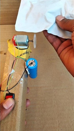 DIY Mini Paper Cutter Machine from DC Motor and Cardboard😱#DIYCutter#ScienceProject