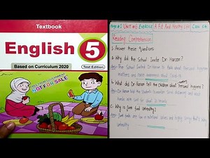 Class 5 Unit 6 Solved Exercise A fit and healthy life Kpk primary level English Book new syllabus