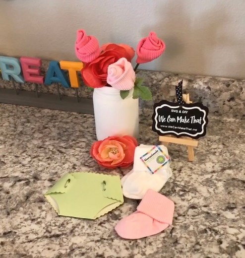 Learn to make these Baby Sock Flowers