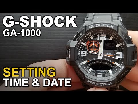 GShock GA-1000 - Setting the Time and Date tutorial