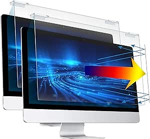 Blue Light Screen Protector for 23-24 Inch LED PC Monitor, Scratch-Resistant Computer Screen Blue Light Blocker, Filter - 2 Pack (W 21.3" x H 13.4")
