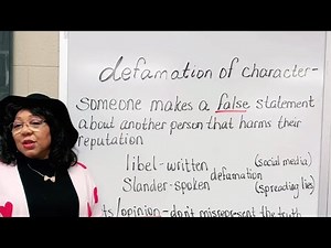 Defamation of character- more than a grammar lesson