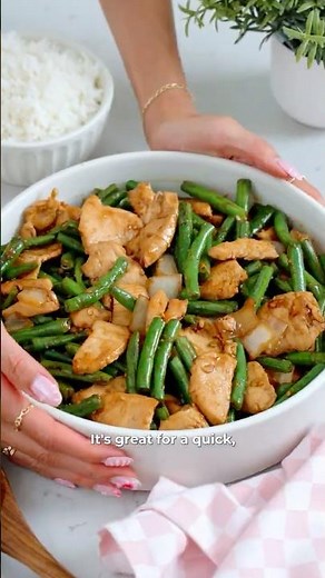 BETTER than takeout Chicken and Green Bean Stir Fry 🔥 #easyrecipe
